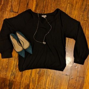 Loft Black Long Sleeve Blouse